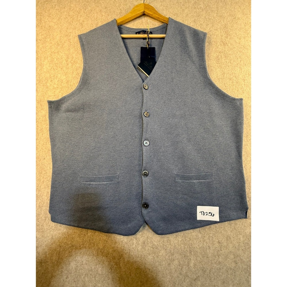 Brooks‎ Brothers Supima Cotton Sweater Vest Light Blue XXL NWT Mens Button Front